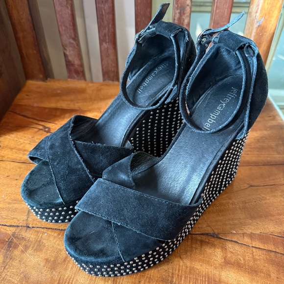 Jeffrey Campbell Studded Platform Wedges – Black Suede – Women’s 8.5 - Picture 8 of 16